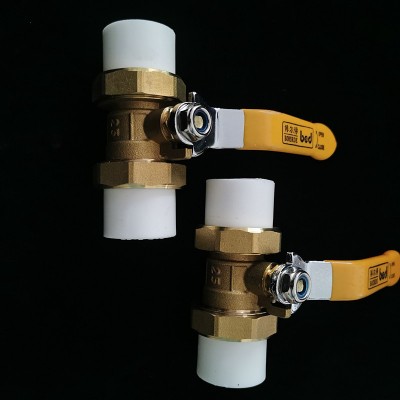 批发双头PPR全铜双活接热熔球阀 ppr自来水阀门dn25铜球活接阀门图2