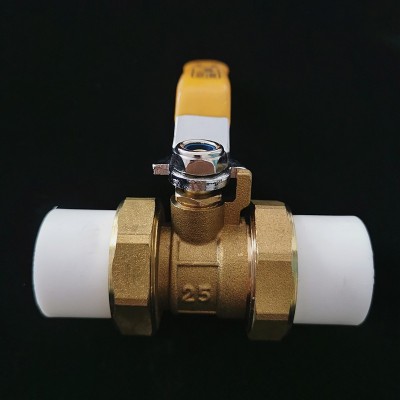 批发双头PPR全铜双活接热熔球阀 ppr自来水阀门dn25铜球活接阀门