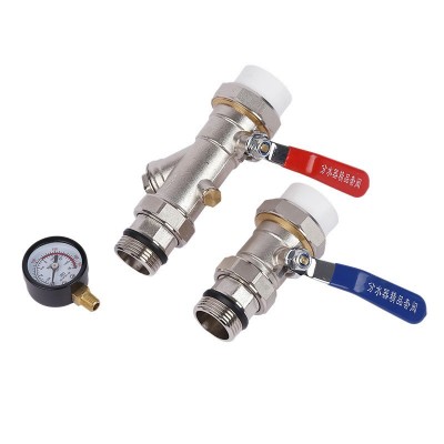 地暖分水器套阀进回水阀门全铜PPR25 32分水器家装地热分集水器图5