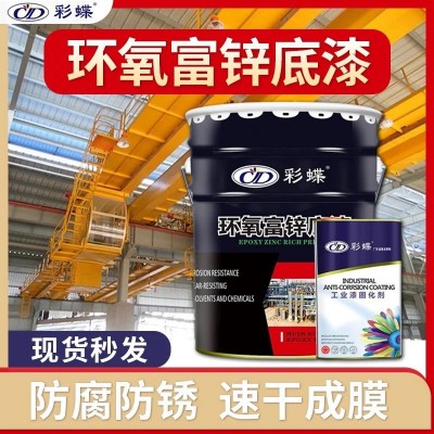 彩蝶环氧富锌底漆防腐防锈漆金属桥梁船铁护栏皮铝架彩瓦镀灰色钢