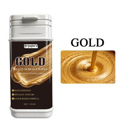 跨境金色艺术涂料水性金箔漆闪光金粉漆碑文工艺品装饰刷水性油漆图5