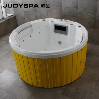 酒店工程2米户外庭院SPA浴池圆形智能按摩冲浪浴缸多人泡澡游泳池图2