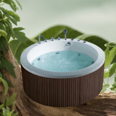 圆形亚克力按摩浴缸户外大池别墅会所民宿泡池SPA浴盆恒温智能