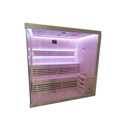 进口加拿大铁杉木桑拿房汗蒸房双层坐凳家用酒店民宿佛山厂家定制图2