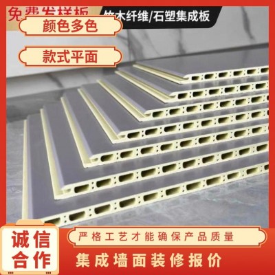集成墙板厂家-600、400宽0.9厚石塑竹木纤维墙面批发图5