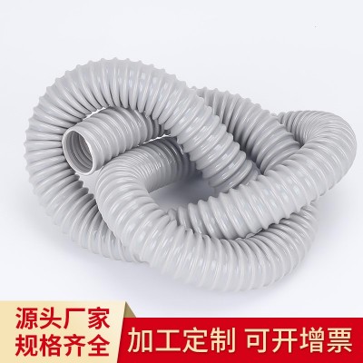 厂家供应PVC钢丝增强管 灰色下水管抗冻机械排尘通风软管
