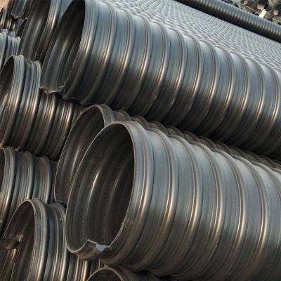定制HDPE钢带增强波纹管PE钢塑复合增强性波纹管大口径市政排污管
