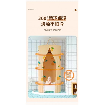 圆形洗澡浴罩成人宝宝家用浴帐加厚保温保暖冬天浴帘收拢防寒围帐图3