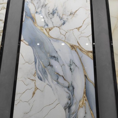 佛山厂家瓷砖蓝色奢石金丝客厅地砖600x1200厨卫电视背景大理石图2