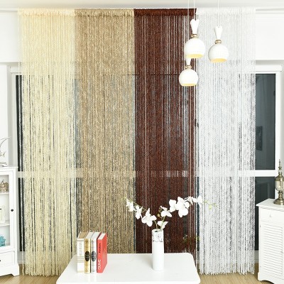 厂家批发螺纹线帘3*3 门帘玄关装饰美化线帘隔断窗帘 单色线帘