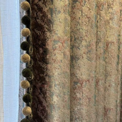 2025年新款遮光高经密窗帘高档客厅卧室色织垂直帘丝绸粉色提花窗