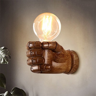 个性拳头树脂卧室床头装饰左手右手壁灯LOFT复古创意餐厅走廊壁灯