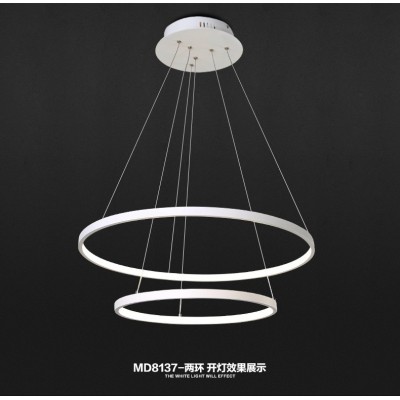 现代简约led吊灯 创意艺术个性餐厅灯亚克力客厅卧室灯环形圆圈灯图4