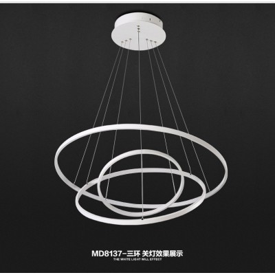 现代简约led吊灯 创意艺术个性餐厅灯亚克力客厅卧室灯环形圆圈灯图3