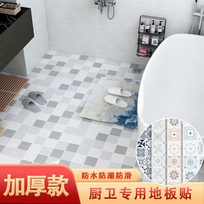 厨房浴室地板贴自粘加厚PVC贴纸卫生间瓷砖贴DIY壁纸防水防潮防滑图2