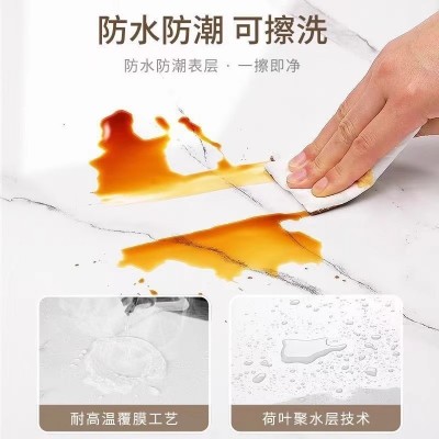 源头工厂大卷大理石鎏金仿瓷砖墙贴卫生间墙纸自粘1.2*3米铝塑板图3