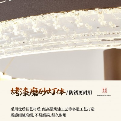 新中式吊灯轻奢酒店宴会厅珐琅彩亚克力水晶灯餐饮商用国风氛围灯图3