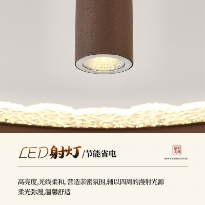 新中式吊灯轻奢酒店宴会厅珐琅彩亚克力水晶灯餐饮商用国风氛围灯图2