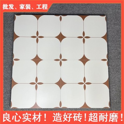 北欧小花砖400x400厨房卫生间防滑瓷砖浴室餐厅哑光全瓷阳台小地