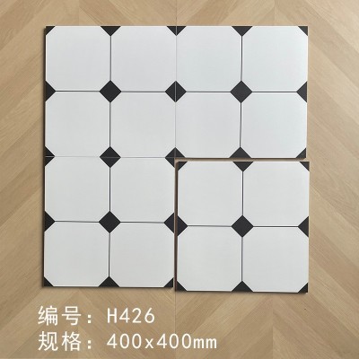 北欧小花砖400x400厨房卫生间防滑瓷砖浴室餐厅哑光全瓷阳台小地图2