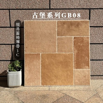 600X600莱姆石瓷砖别墅庭院露台楼顶阳台花园院子防滑地砖城堡砖图5