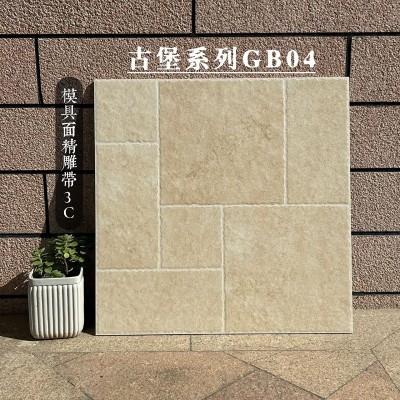600X600莱姆石瓷砖别墅庭院露台楼顶阳台花园院子防滑地砖城堡砖图3