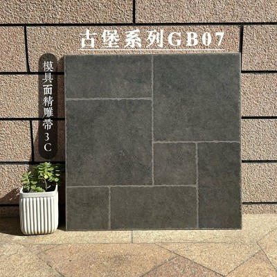 600X600莱姆石瓷砖别墅庭院露台楼顶阳台花园院子防滑地砖城堡砖图4