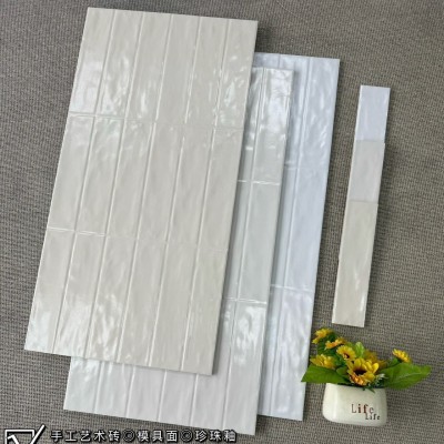 400×800 卫生间墙砖 珍珠釉凹凸格子砖 厨房耐污砖 家装批发厂家