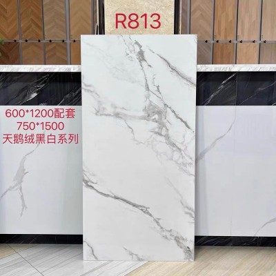 全瓷600x1200宝格l丽柔光砖750x1500寒江雪大理石客厅卫生间地砖图4