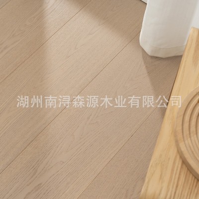 奶油色实木纯三层复合木地板批发锁扣原木风木地板家用抗污耐磨常