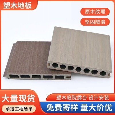 现货供应户外塑木地板防水阻燃泳池塑木地板别墅露台防腐木板批发图2
