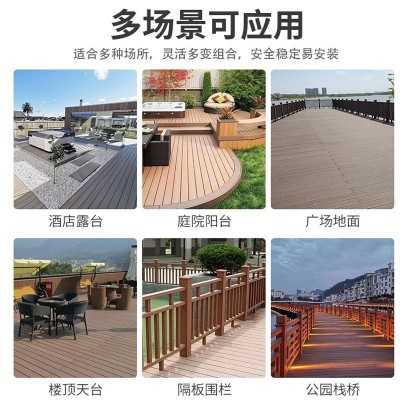 现货供应户外塑木地板防水阻燃泳池塑木地板别墅露台防腐木板批发图4