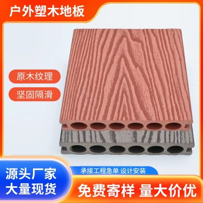 现货供应户外塑木地板防水阻燃泳池塑木地板别墅露台防腐木板批发图3