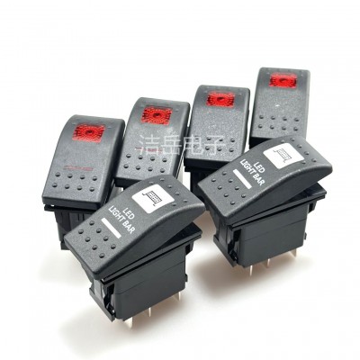 汽车改装开关带灯防水越野房车游艇改装双两档开关12V-24V三5脚图3