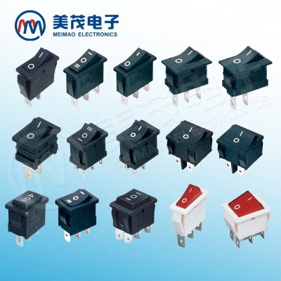 船型按钮开关汽车按钮小开关车用两脚船用改装翘板防水铜脚银触点图2