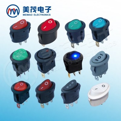 船型按钮开关汽车按钮小开关车用两脚船用改装翘板防水铜脚银触点图3