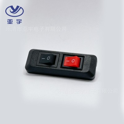 双按键按钮船型开关双联双控子母灯台灯线上开关2脚2档3脚2档3脚图3