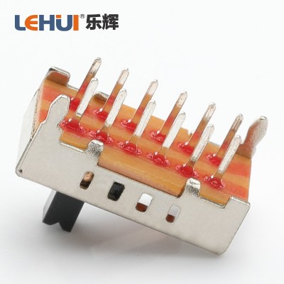 【乐辉】2P4T双排四档立式波段开关 SS-24D02直键拨动开关图2