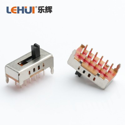 【乐辉】2P4T双排四档立式波段开关 SS-24D02直键拨动开关图3