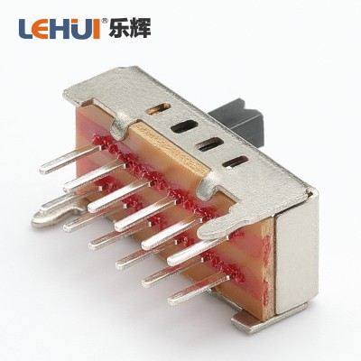 【乐辉】2P4T双排四档立式波段开关 SS-24D02直键拨动开关图4