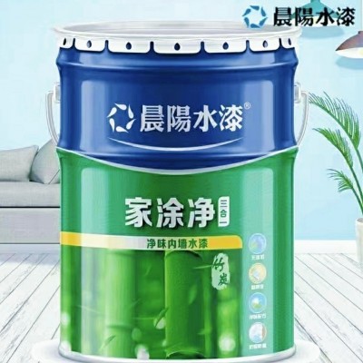 晨阳水漆三合一18L 白色净味防潮防霉习内墙水漆晨阳水性漆乳胶漆图2