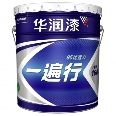 华润内墙乳胶漆一遍行刷一遍能 盖的住的漆一桶刷160平方仓库直发