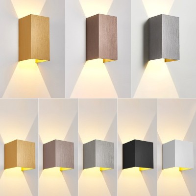 led方形壁灯现代简约智能调光调色上下发光跨境爆款wall light