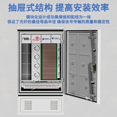 光交箱48/96/144/288/576芯光缆交接箱铁壁挂三四网合一落地款