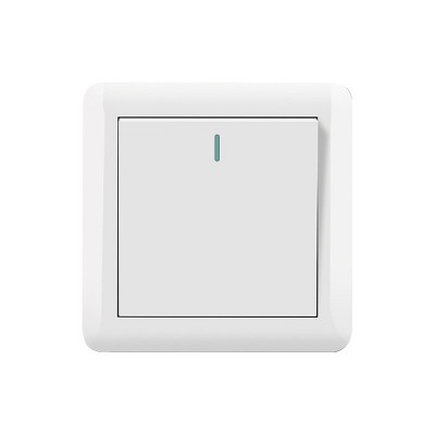 批发工程工装墙壁开关插座面板一开带5孔面板86型16A五孔开关白板
