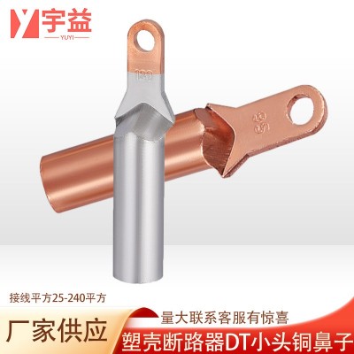 窄头铜鼻子镀锡线鼻子鸭嘴型铜线耳DTX16 25 35 50 70 95 120小头接线鼻