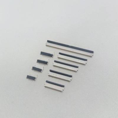 FPC连接器0.5MM间距双面接前插后压/后翻后掀后锁厚度1.0排线插座