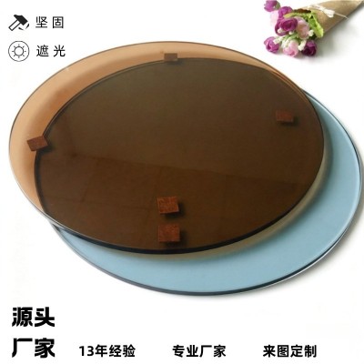 5mm圆形茶色/灰色玻璃 钢化玻璃 玻璃盖板 圆形方形桌面玻璃